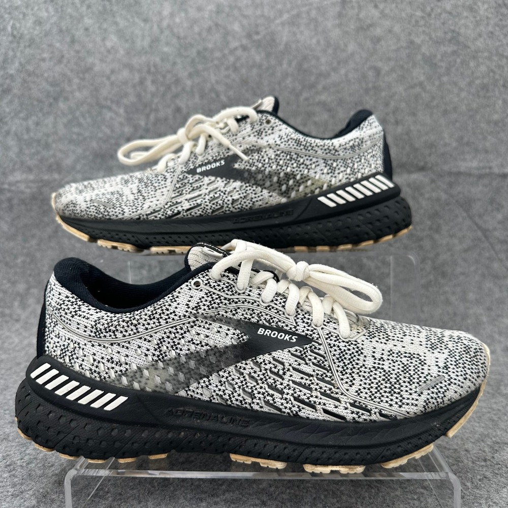 Brooks Shoes Womens 7.5 Black Adrenaline GTS 21 Knit GuideRails Running Sneakers